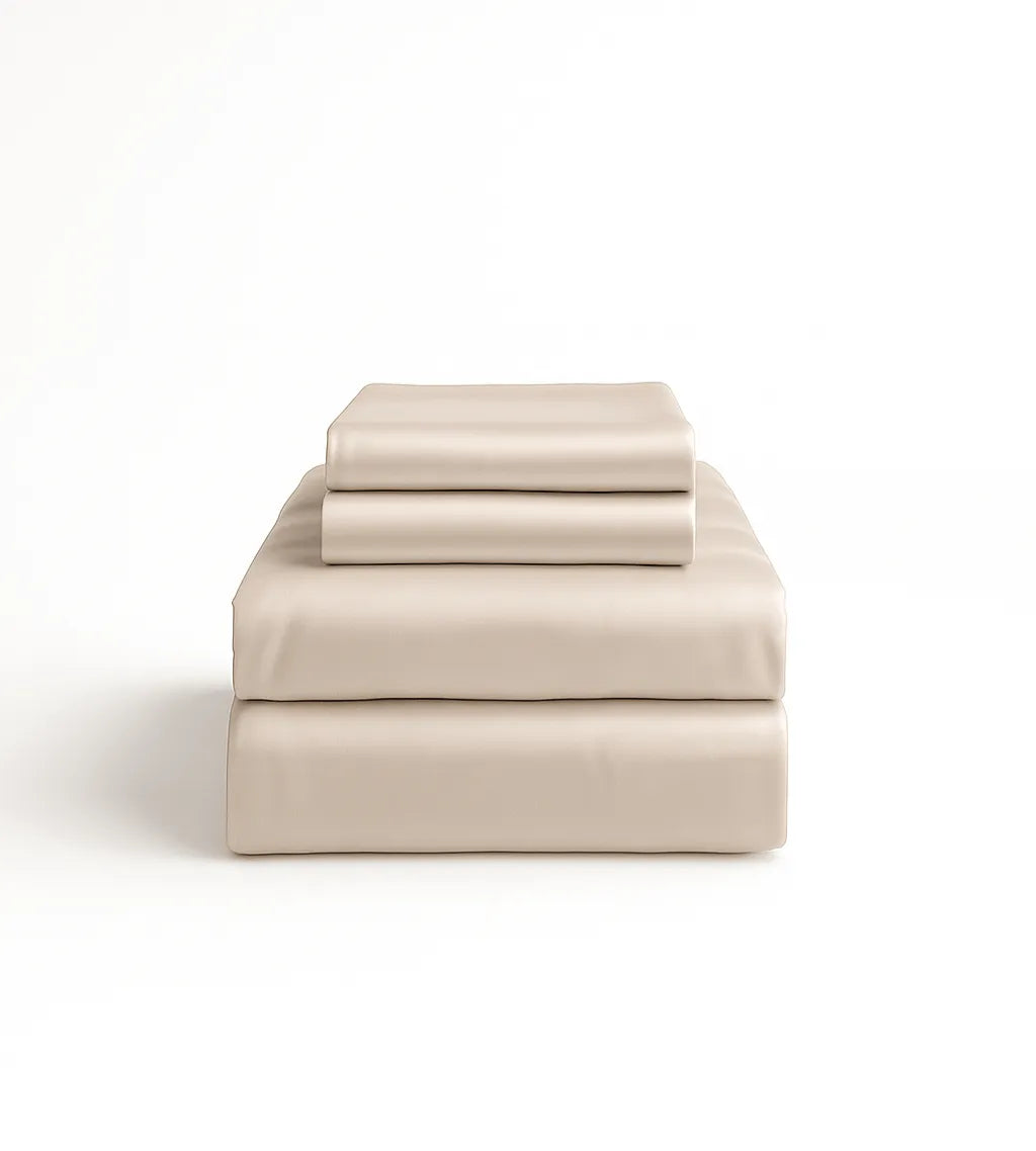 Lost Loom Bamboo Bedding Set in oatmeal