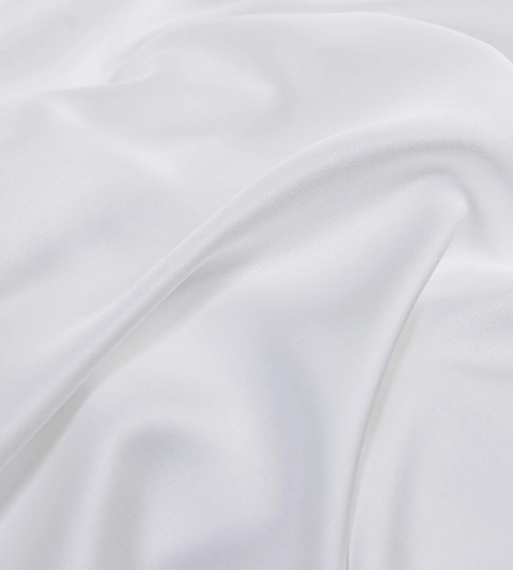 Bamboo Bed Sheets Close Up White