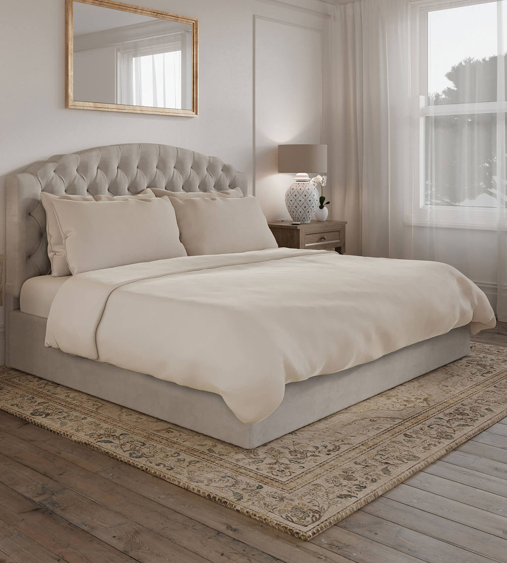 Bamboo Bedding Set Oatmeal Bed Shot