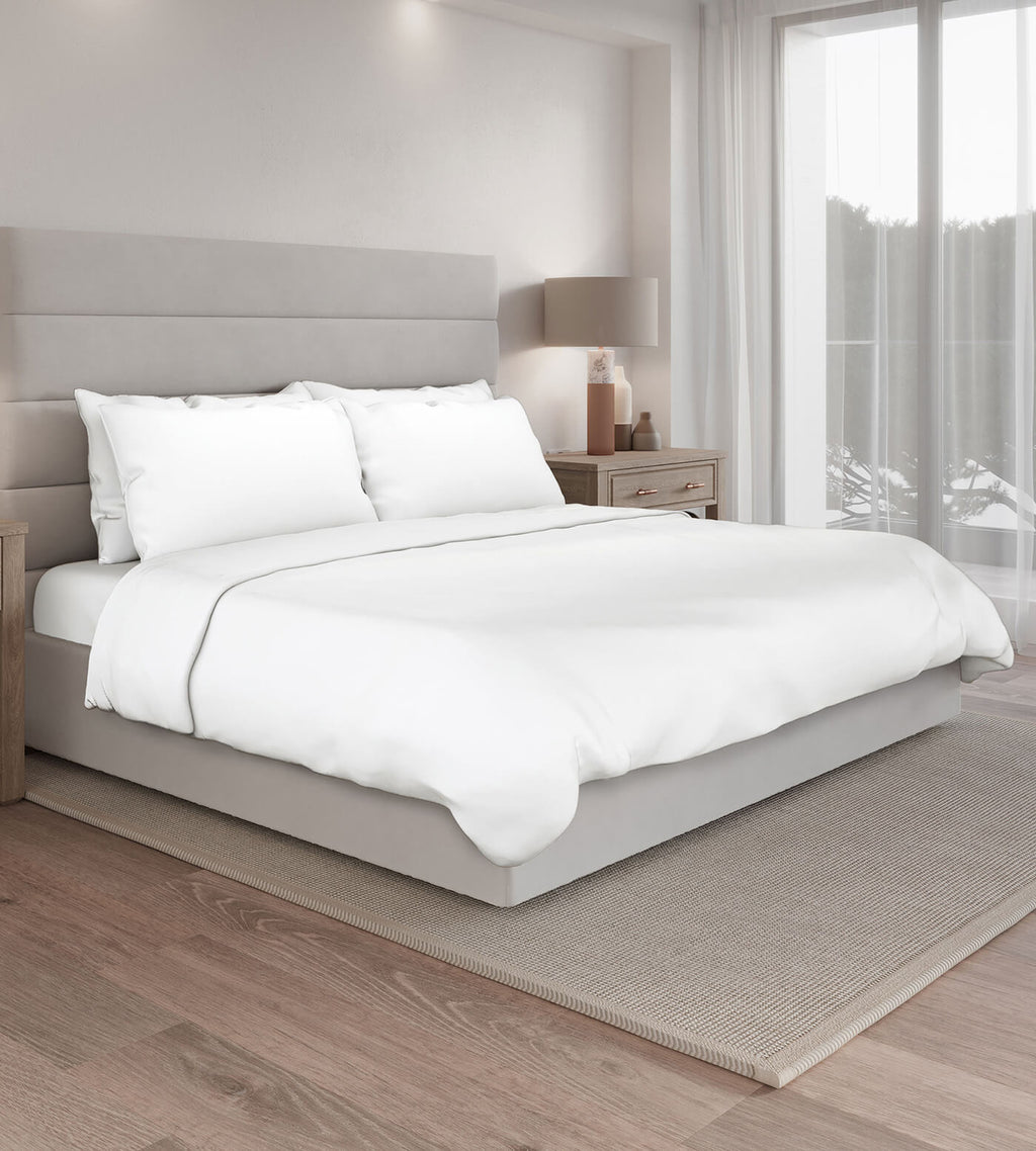 Bamboo Bedding Set Bed Shot White