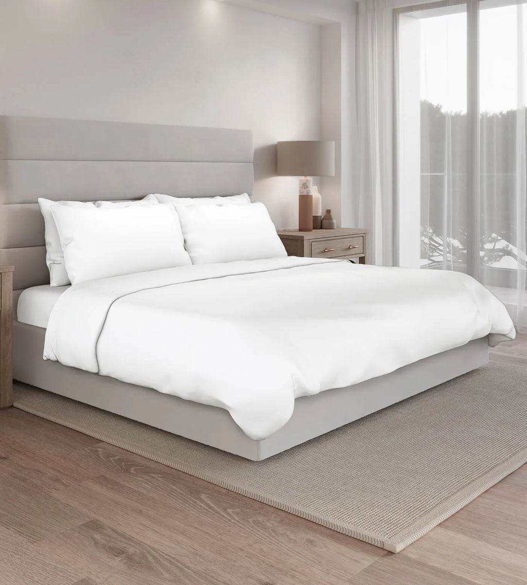 Bamboo Bedding Set Bed Shot White