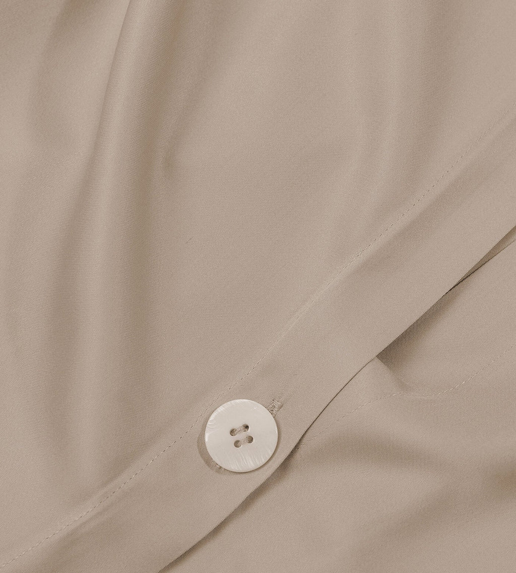 Bamboo Duvet Cover Buttons Oatmeal
