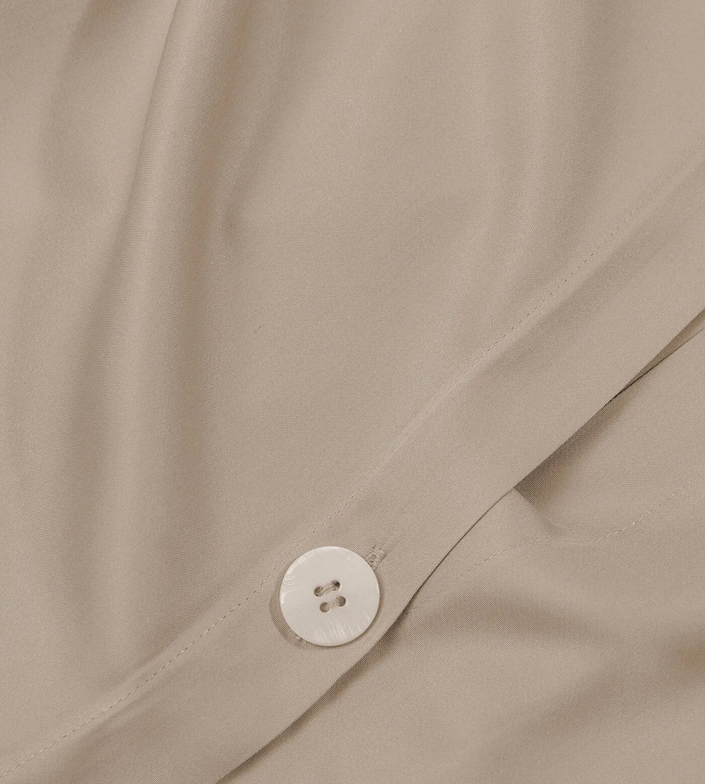 Bamboo Duvet Cover Buttons Oatmeal