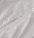 Bamboo Duvet Cover Buttons Soft Grey