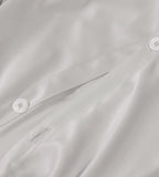 Bamboo Duvet Cover Buttons Soft Grey