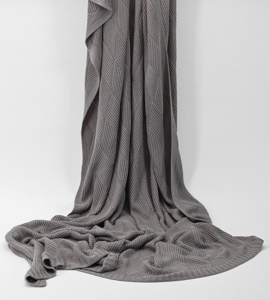 Bamboo Blanket Slate Grey Draped