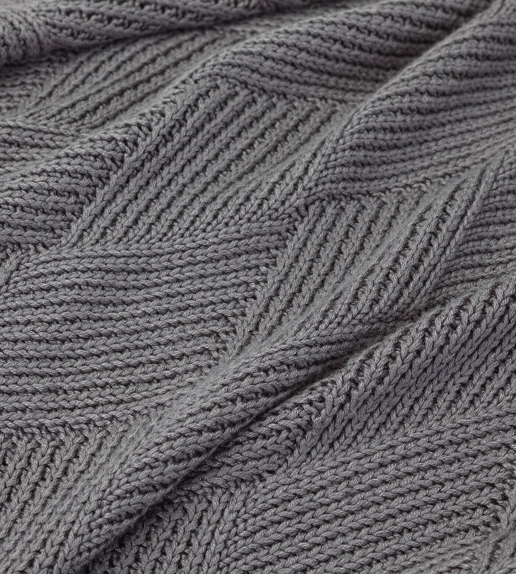 Bamboo Blanket Slate Grey Close Up