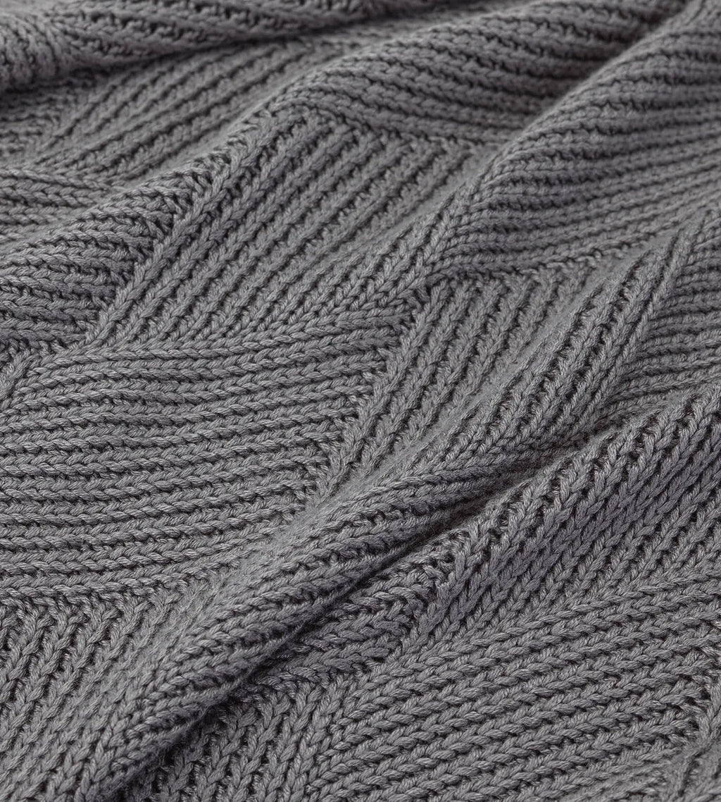 Bamboo Blanket Slate Grey Close Up