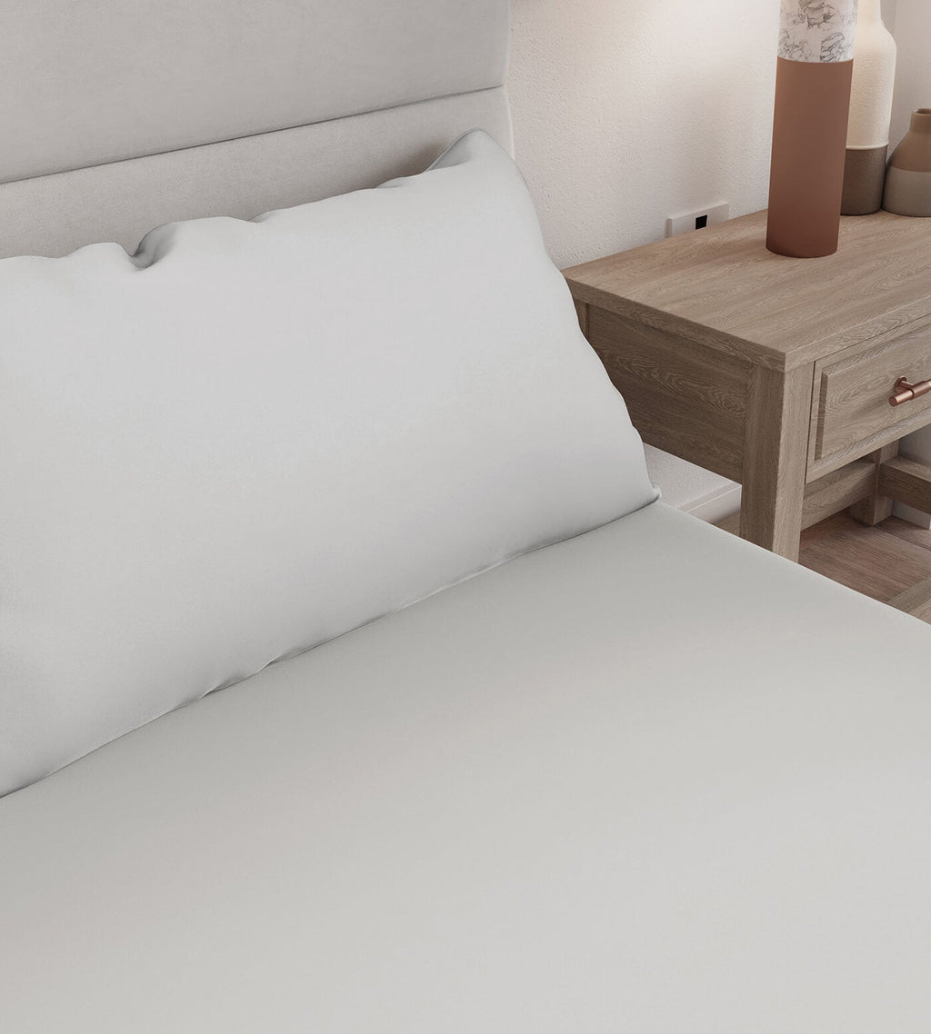 Bamboo Pillowcases Close Up Soft Grey