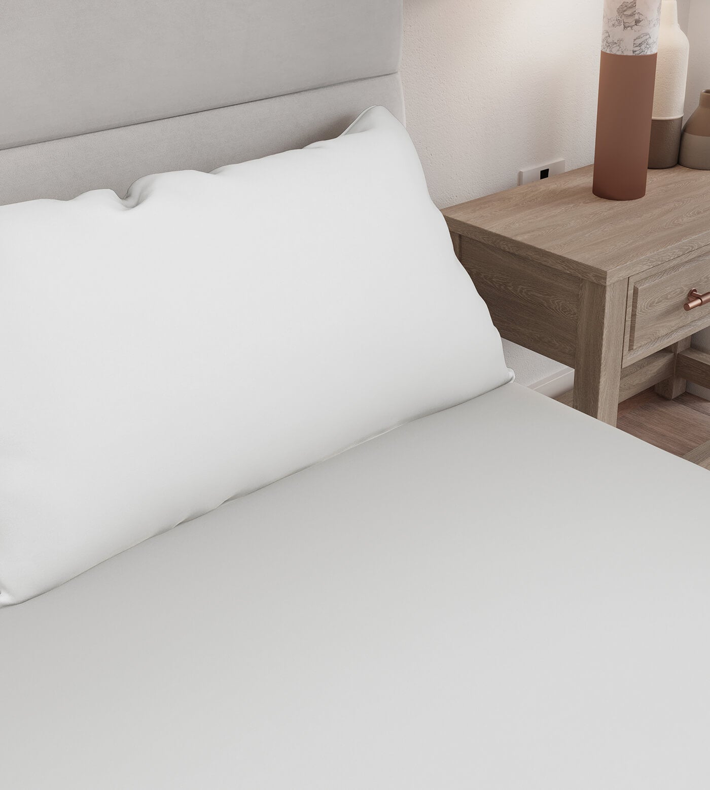 Bamboo Pillowcases Close Up White