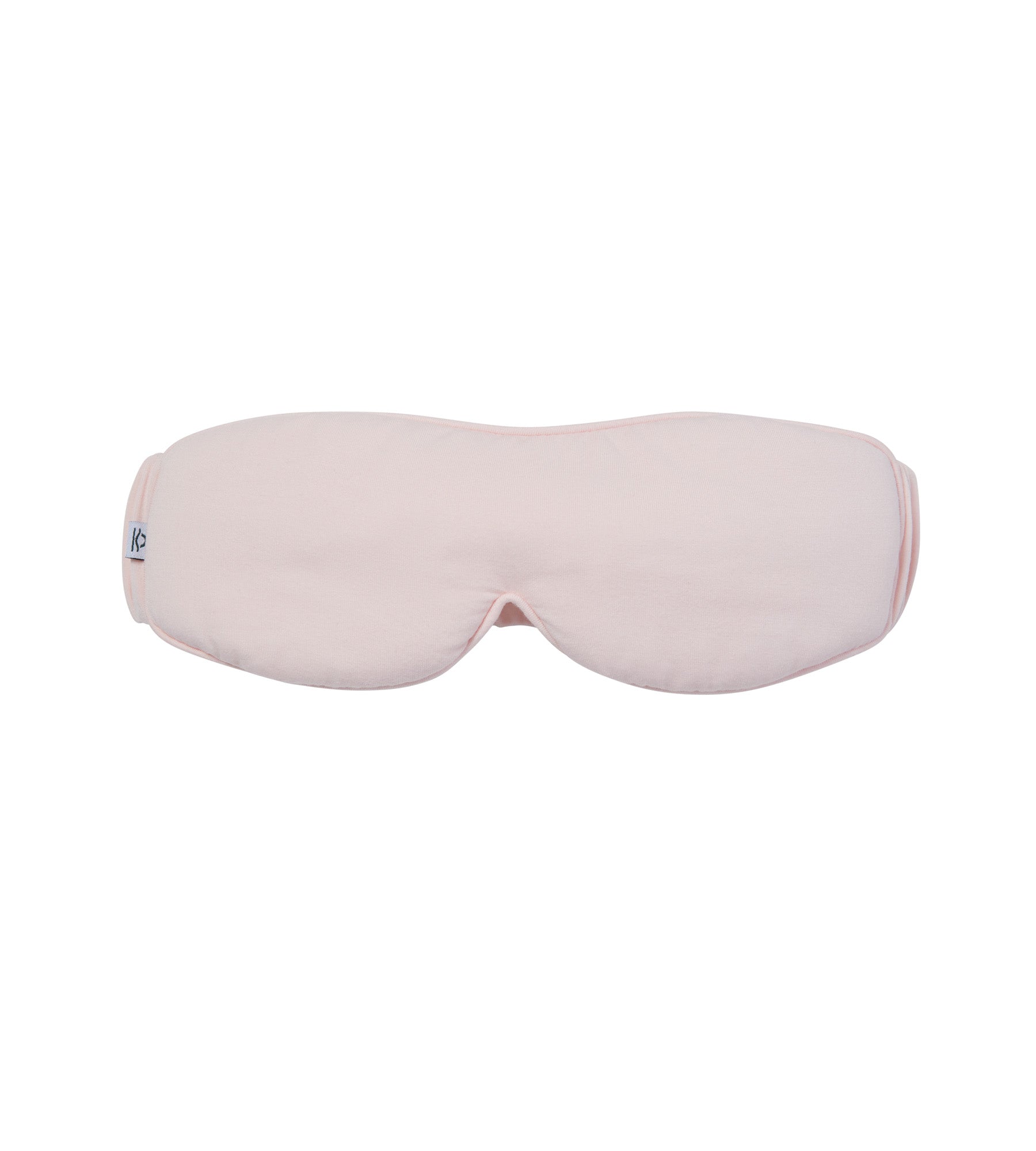 A light pink fabric eye mask with the Lost Loom logo on the left side, displayed against a solid white background.