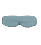 A light blue-grey fabric sleep mask shown flat against a solid white background.