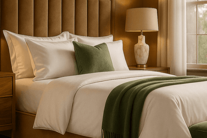 Luxury Bamboo Bedding Room Shot Side